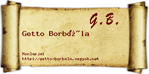 Getto Borbála névjegykártya