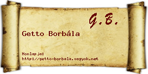Getto Borbála névjegykártya