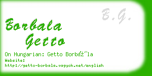 borbala getto business card